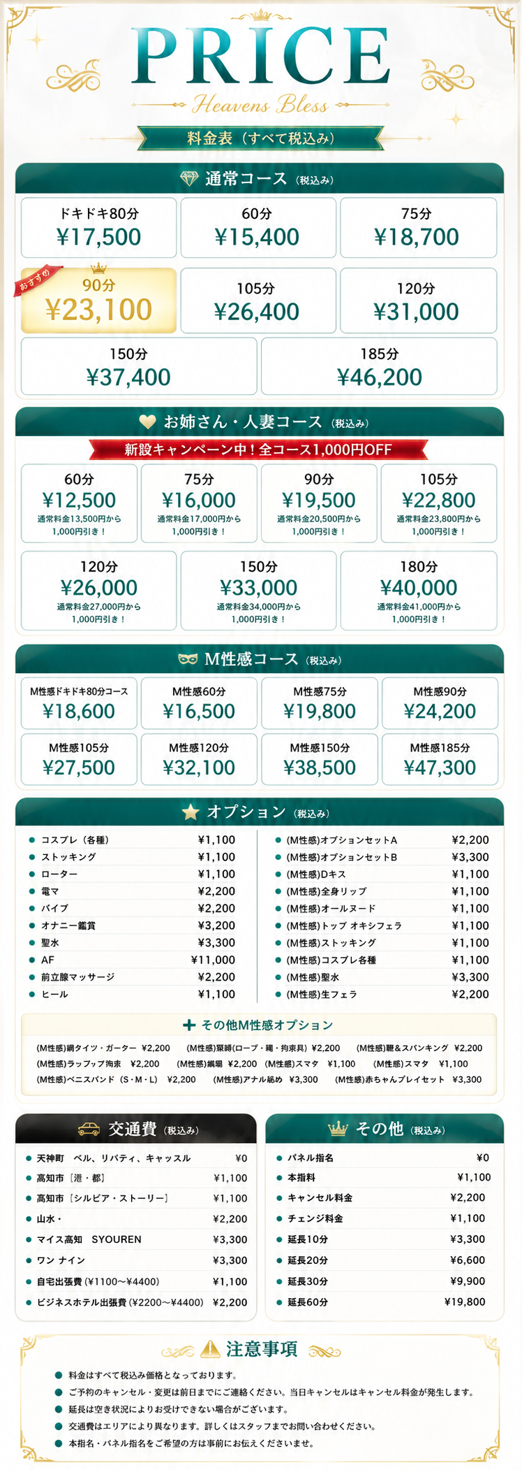 料金表